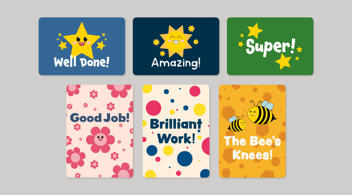 School Achievement Stickers Rectangular